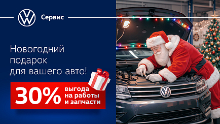 Новогодний подарок: 30% выгода на работы и запчасти